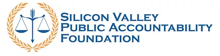 logo scale with arrow and laurel wreath - blue and gold - text: Silicon Valley Public Accountability Foundation